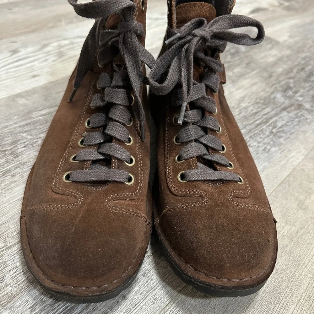 John‎ Varvatos Brown Suede Lace Up Cap Toe Ankle Boots Mens 9